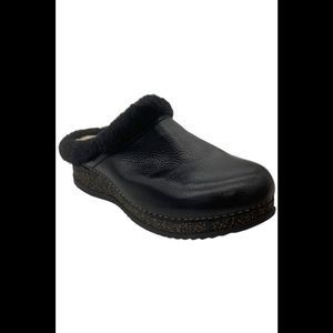 Dansko Women's Leather Shearling Lined Clogs Magda Black - Medium